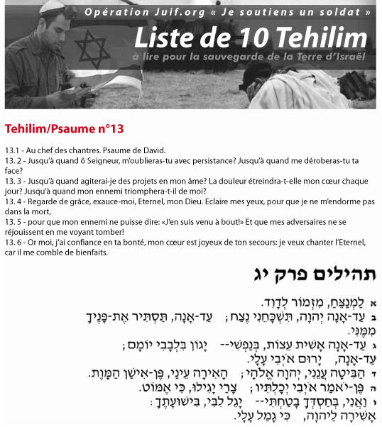10 Tehilim à lire pour la sauvegarde de la Terre d'Israel