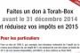 Dernier jour : faites un don et réduisez vos impôts 2015 - © Torah-Box