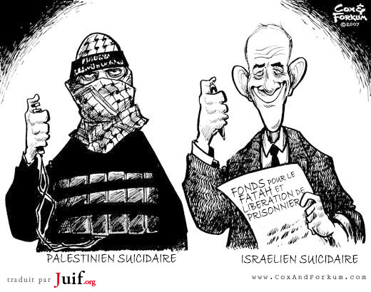 Palestinien et Israliens suicidaires... - © Cox & Forkum
