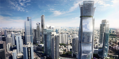  Record. La plus haute Tour d'Israël aura 400 mètres et 100 étages. 