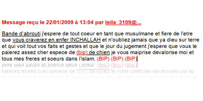 Florilège d'insultes reçues par notre rédaction